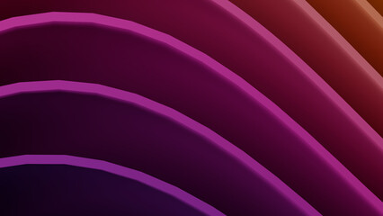 Abstract Purple and Orange Wavy Ribbons 3D Background