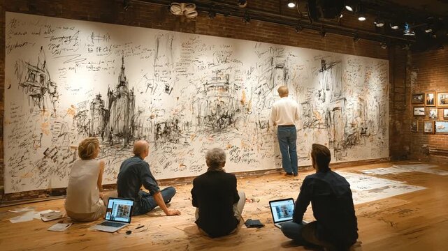 Artists Collaborate on Mural in Creative Studio Space