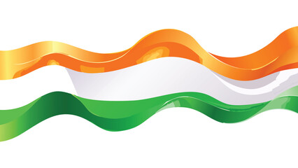 Republic day long flag waves elements background: Abstract wavy background design in Indian flag colors (saffron, white, green)