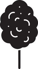 Cotton Candy Icon Silhouette — Carnival Snack Sugar Floss Vector Design