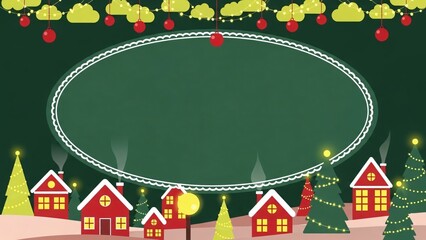 Cozy christmas village at night