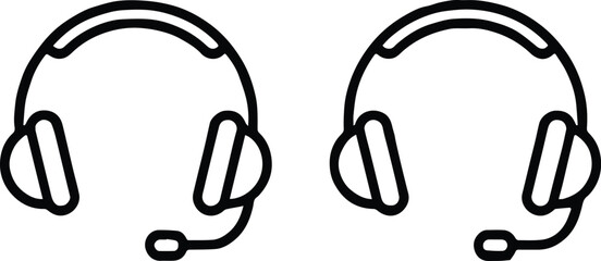 headset symbol two headsets with boom microphone communication icon © AIcon Star