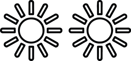 sun twin symbol sun logo alternating rays circular icon set for ui pro