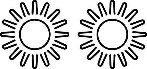 sun icon set sun symbol logo vector graphic for weather and interfaces