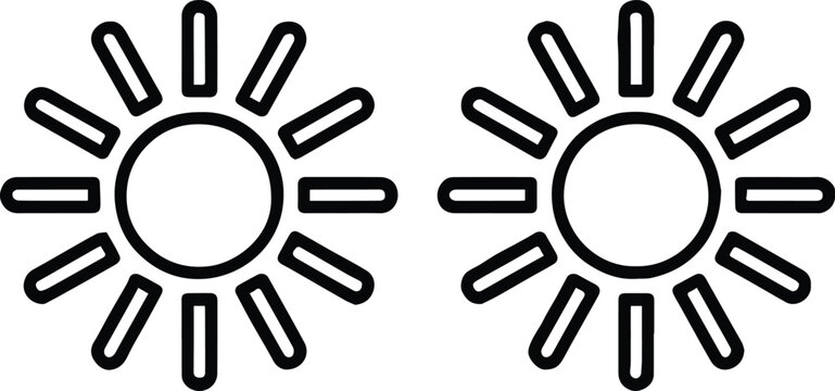sun twin symbol sun logo alternating rays circular icon set for ui pro