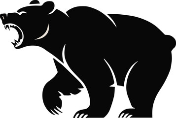 bear mascot emblem vector silhouette