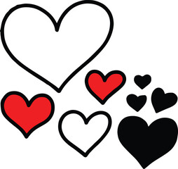 heart motif decorative elements for cards patterns and art