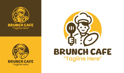 Brunch Cafe Logo Cozy Daytime Eatery Emblem