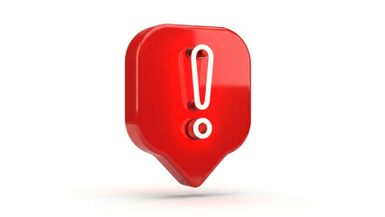 Red exclamation mark icon with transparent background