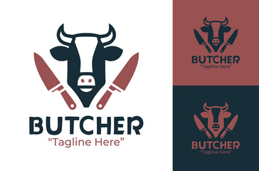 Butcher Logo Vintage Artisan Protein Identity