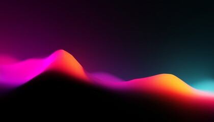 Abstract digital art featuring vivid neon waves in a dark backdrop, creating a striking and colorful visual aesthetic.