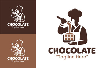 Chocolate Brand Logo Bold Contemporary Confection Symbol