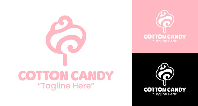 Bold cotton candy silhouette logo for fun snack brands