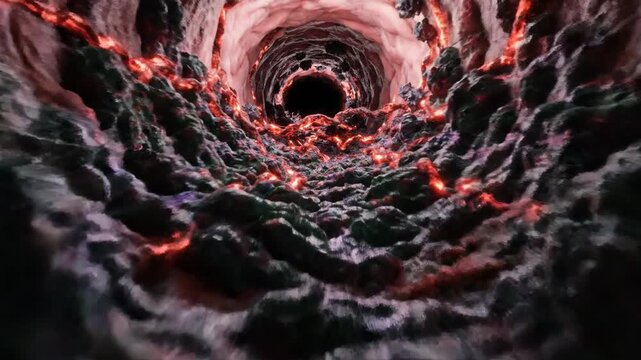 Aggressive Cancer Cells Invading In Dark Tunnel