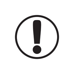 Outline exclamation mark in circle icon for alert or important warning.
