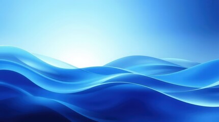Abstract blue wave background with gradient light effect