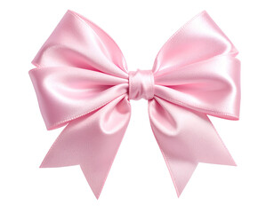 Naklejka premium Elegant Pink Satin Bow Front View Isolated PNG