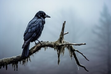 Fototapeta premium Crow outdoors branch animal.