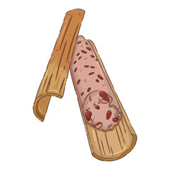 Traditional Thai Khao Lam (Sticky Rice in Bamboo) Vector Illustration