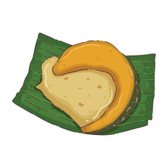 Traditional Thai Fak Thong Sangkhaya (Pumpkin Custard) Vector Illustration