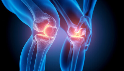 Symbolic photo of an X-ray of a person suffering from knee pain