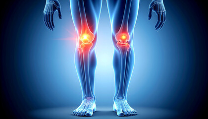 Symbolic photo of an X-ray of a person suffering from knee pain