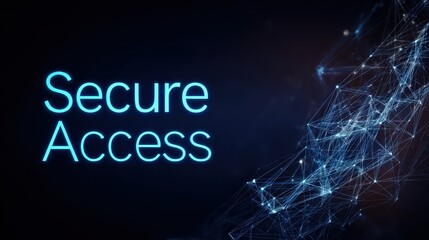 A digital network safeguards 'Secure Access', symbolizing secure connection and technological advancement. ..Created with Generative AI, not depicting real subjects.