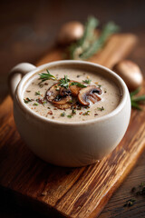Delicious cream of mushroom soup
