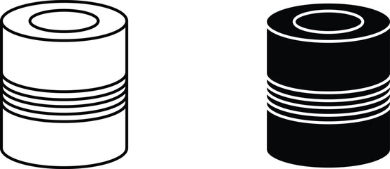 tin  icon vector graphic illustration  with white background flat hand made icon fill icon .