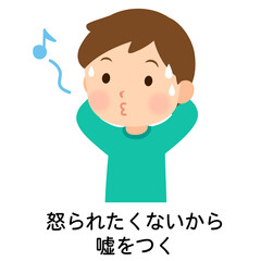 嘘をついてごまかす子ども