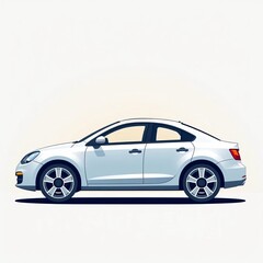 Fototapeta premium Simple minimalist car icon, vector graphic of automobile, clean, icon