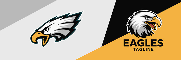 Fierce Eagle Mascot Design for Sports Team Branding & Logo Emblems, Powerful Bird of Prey in Modern Graphic Style for Esports & Business Marketing, Competitive Edge Illustration on Dynamic Backgrounds