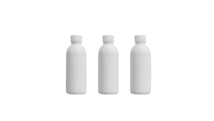 White Plastic Bottle Mockup Set (3 Bottles) for Shampoo, Lotion & Cleanser