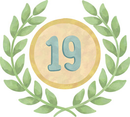 Number 19 Laurel Wreath for International Men&rsquo;s Day