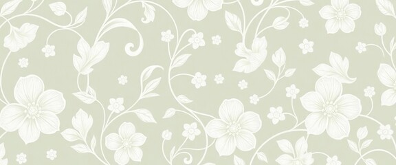 Delicate white floral pattern; intricate, elegant design perfect for background,  pure,  art