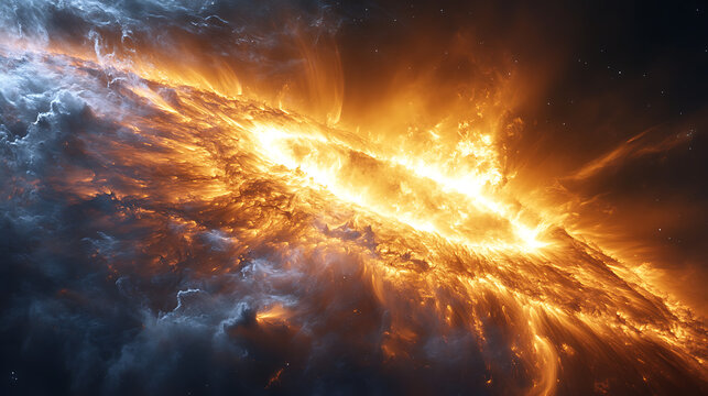 Highly detailed sunspot cluster generating visible heat bursts on surface 