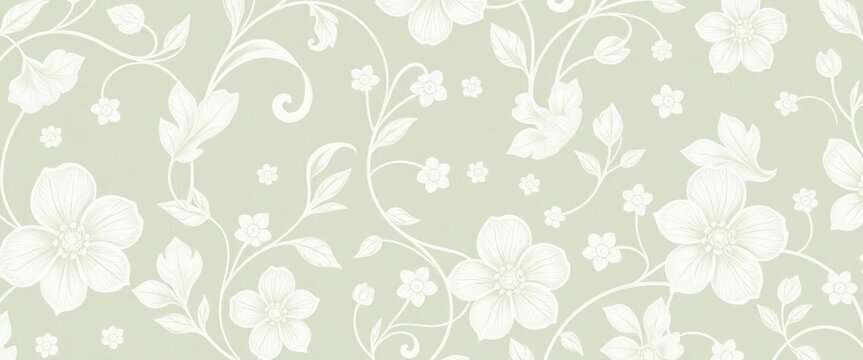 Delicate white floral pattern; intricate, elegant design perfect for background,  pure,  art