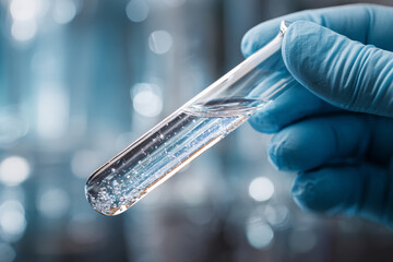 glass tube that contains sample of water to do science experiment.