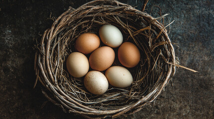 Eggs in a basket