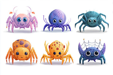 Cute Spider Cartoon Illustration