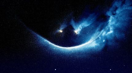 Fototapeta premium Mysterious Smiling Nebula in Deep Space 