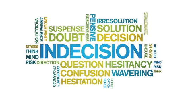 indecision animated word cloud-text design animation tag kinetic typography seamless loop.