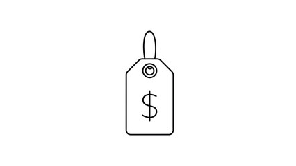 &ldquo;Minimal Price Tag Icon &ndash; Outline Tag with Dollar Symbol, Shopping Label, Line Art&rdquo;

