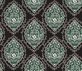 Stylish Hand drawn  floral pattern with paisley and indian chintz flower motifs. damask modern style pattern , Design for fashion , fabric, textile, wallpaper , wrapping and all prints