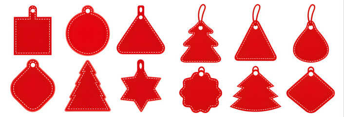 Isolated red blood drop vector illustration design set for winter holiday christmas tags card and new year celebration