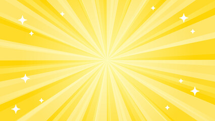 黄色い放射線状の背景【16:9素材シリーズ】