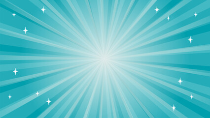 Fototapeta premium 青の放射線背景とキラキラ【16:9素材シリーズ】