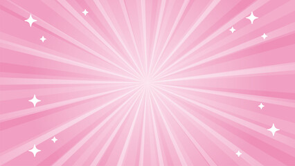 ピンクの集中線とキラキラ背景【16:9素材シリーズ】