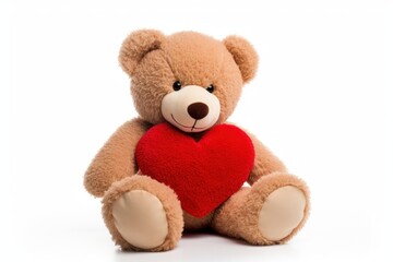 Obraz premium Teddy bear plush heart toy.