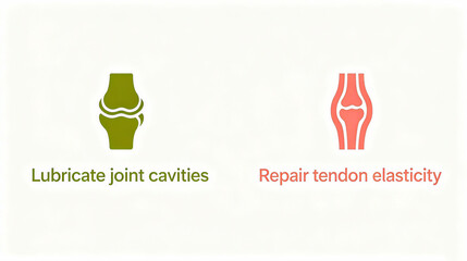 Joint cavity lubrication and tendon elasticity repair element, representing the healthy concept of lubricating joint cavity and repairing tendon elasticity, suitable for joint care materials.
